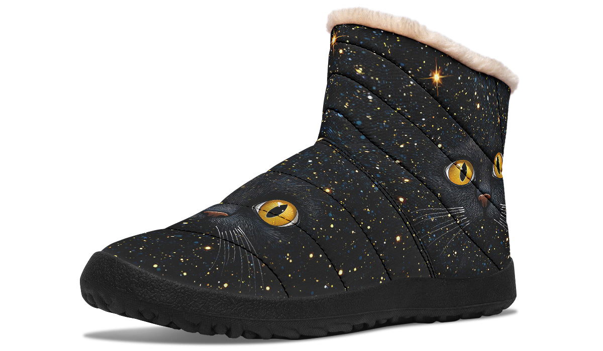 Cosmic Cat Eyes Faux Fur Ankle Boots