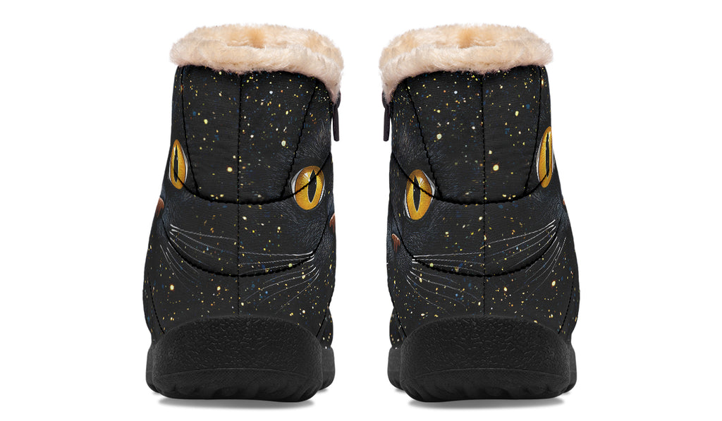 Cosmic Cat Eyes Faux Fur Ankle Boots