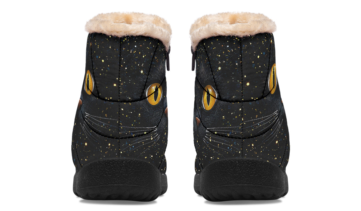 Cosmic Cat Eyes Faux Fur Ankle Boots