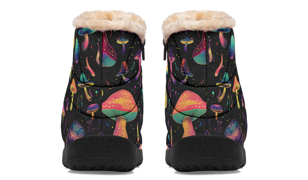 Cosmic Mushrooms Faux Fur Ankle Boots