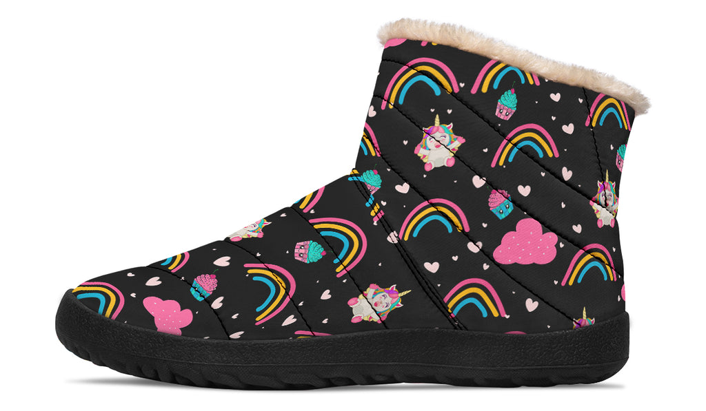 Cutesy Unicorns Faux Fur Ankle Boots