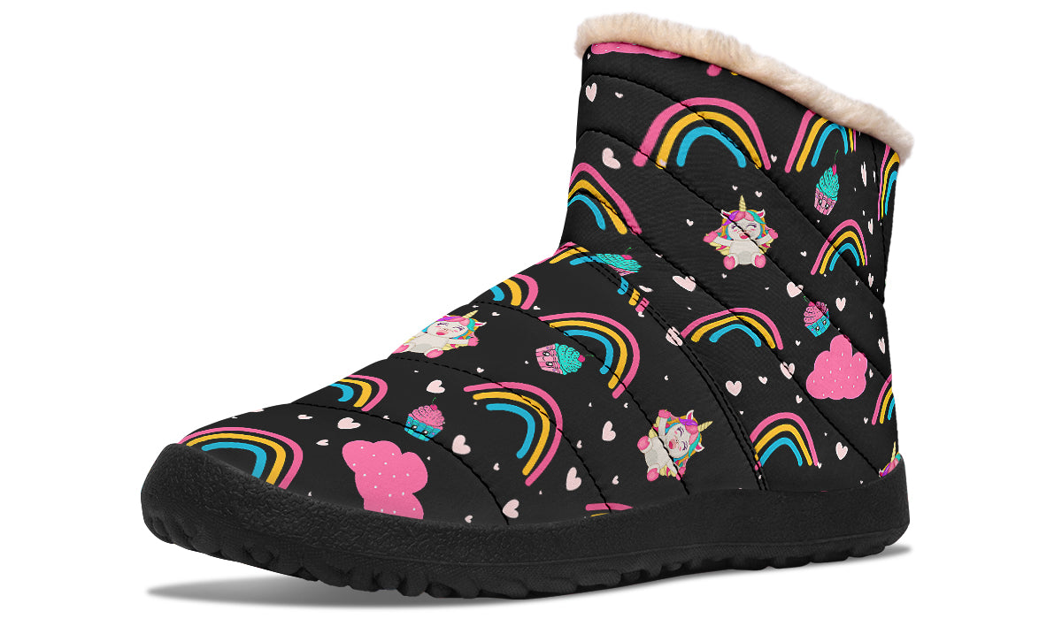 Cutesy Unicorns Faux Fur Ankle Boots