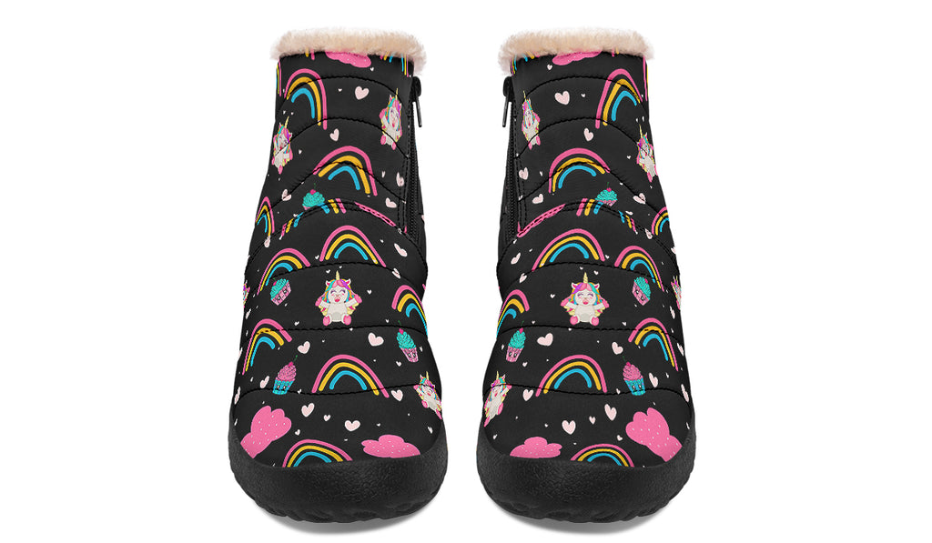 Cutesy Unicorns Faux Fur Ankle Boots