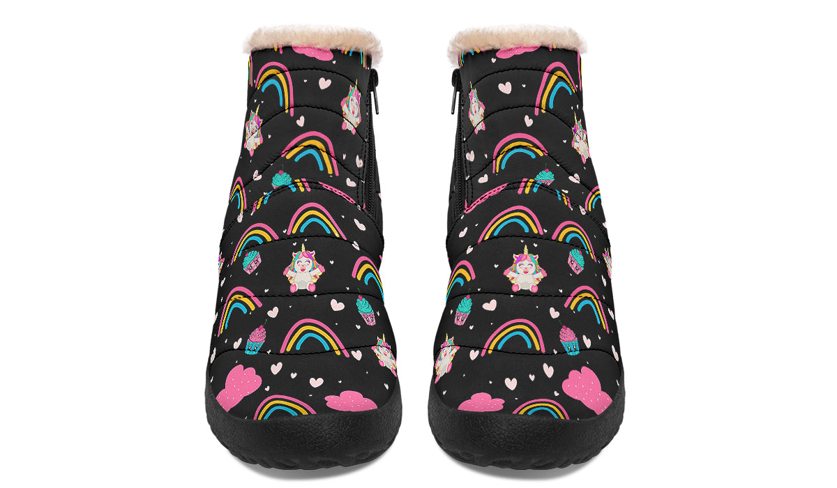 Cutesy Unicorns Faux Fur Ankle Boots