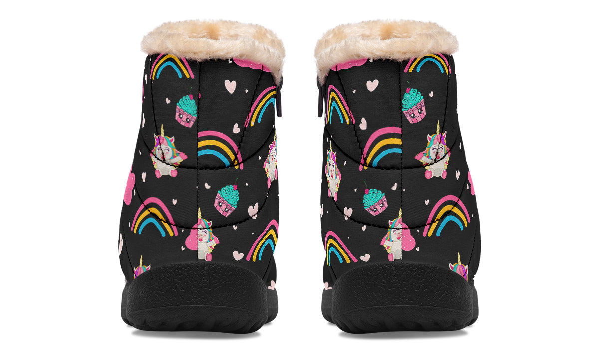 Cutesy Unicorns Faux Fur Ankle Boots