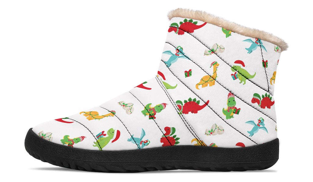 Dino Christmas Faux Fur Ankle Boots
