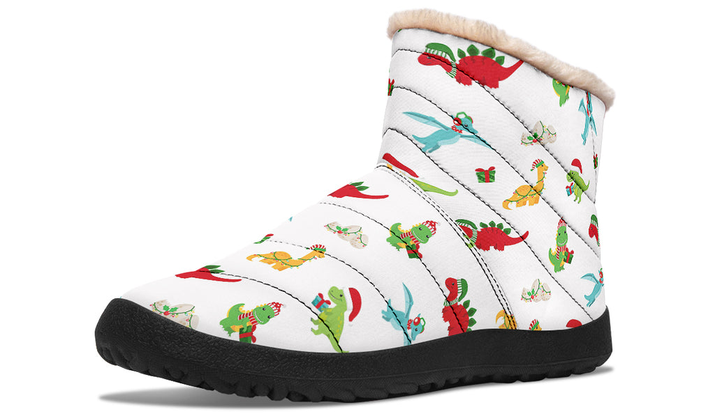 Dino Christmas Faux Fur Ankle Boots
