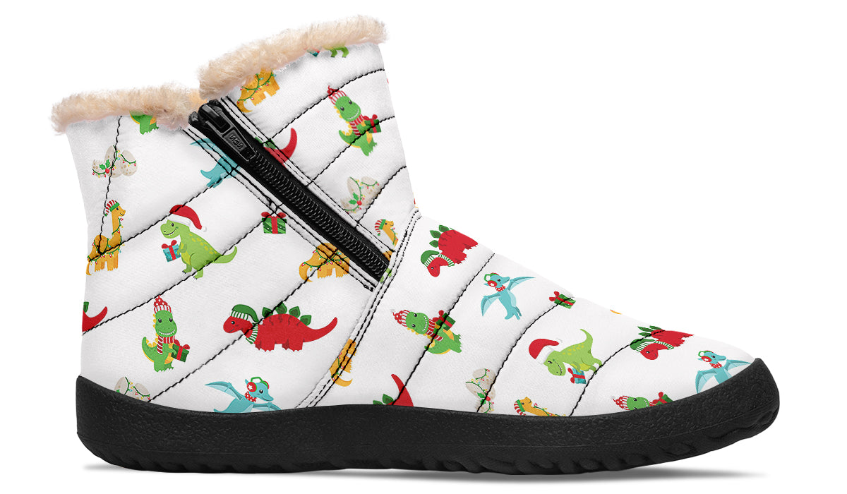 Dino Christmas Faux Fur Ankle Boots