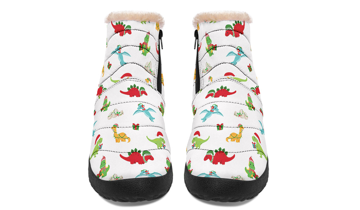 Dino Christmas Faux Fur Ankle Boots