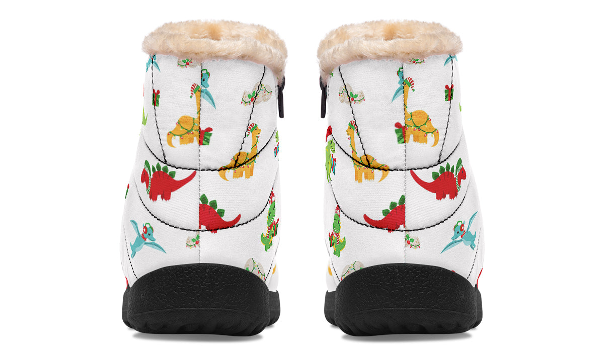 Dino Christmas Faux Fur Ankle Boots