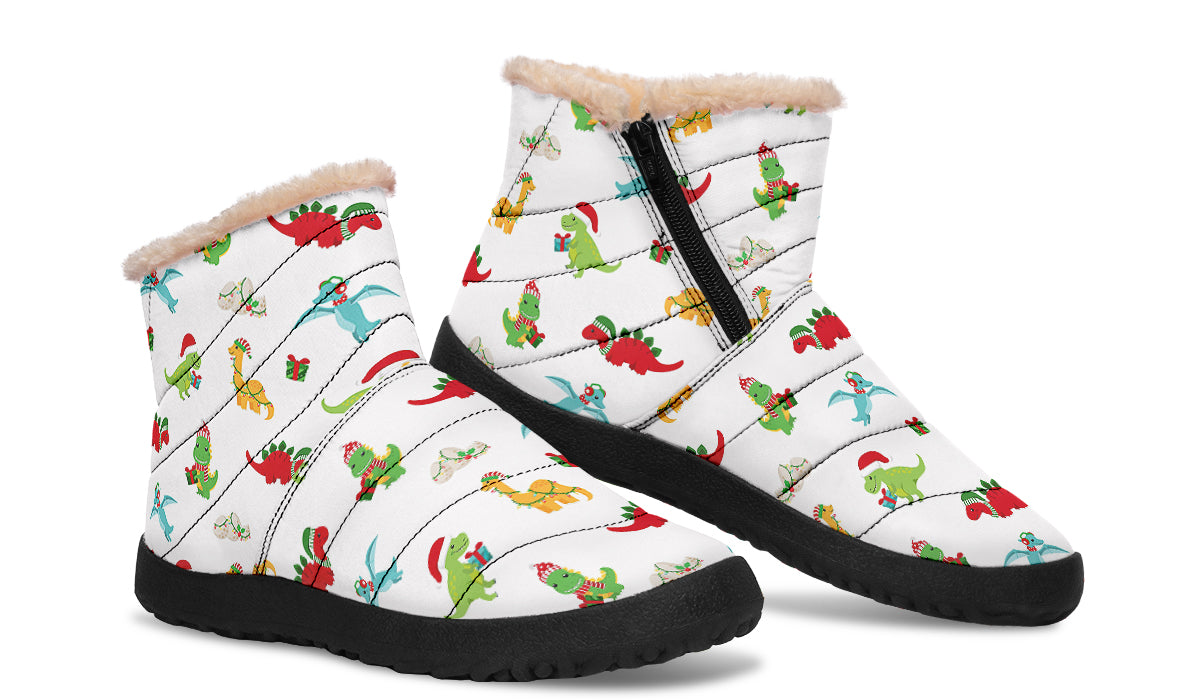 Dino Christmas Faux Fur Ankle Boots