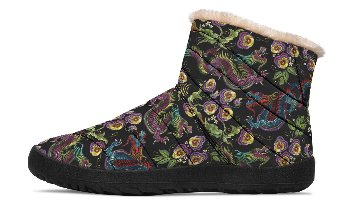 Dragon Noir Faux Fur Ankle Boots