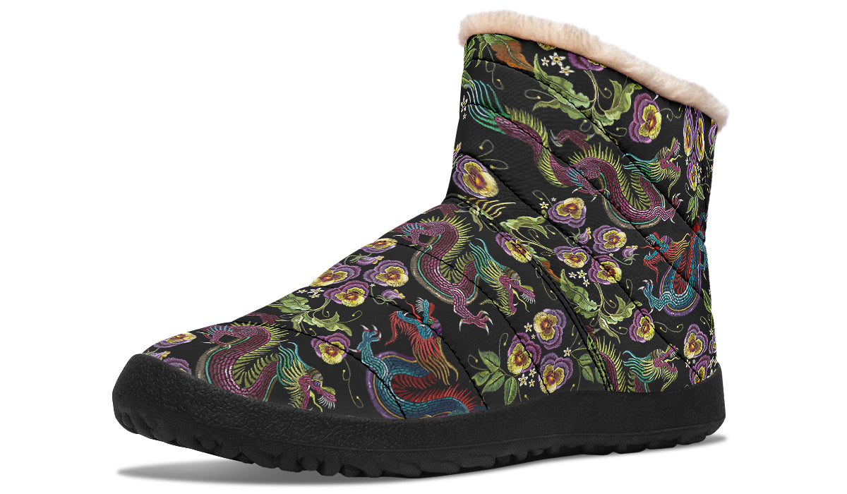 Dragon Noir Faux Fur Ankle Boots