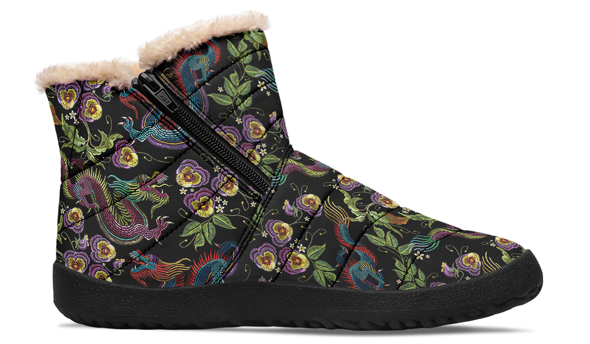 Dragon Noir Faux Fur Ankle Boots