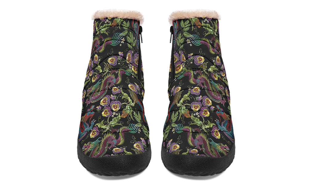 Dragon Noir Faux Fur Ankle Boots