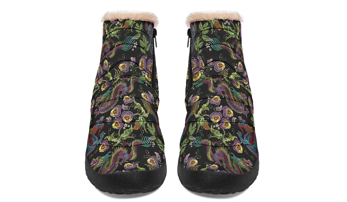 Dragon Noir Faux Fur Ankle Boots