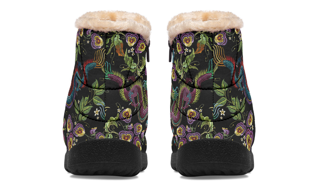 Dragon Noir Faux Fur Ankle Boots