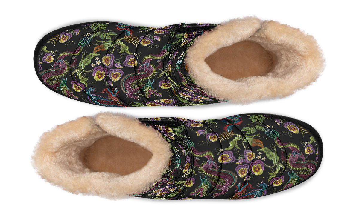 Dragon Noir Faux Fur Ankle Boots