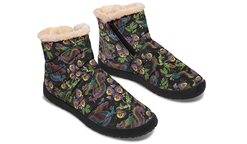 Dragon Noir Faux Fur Ankle Boots