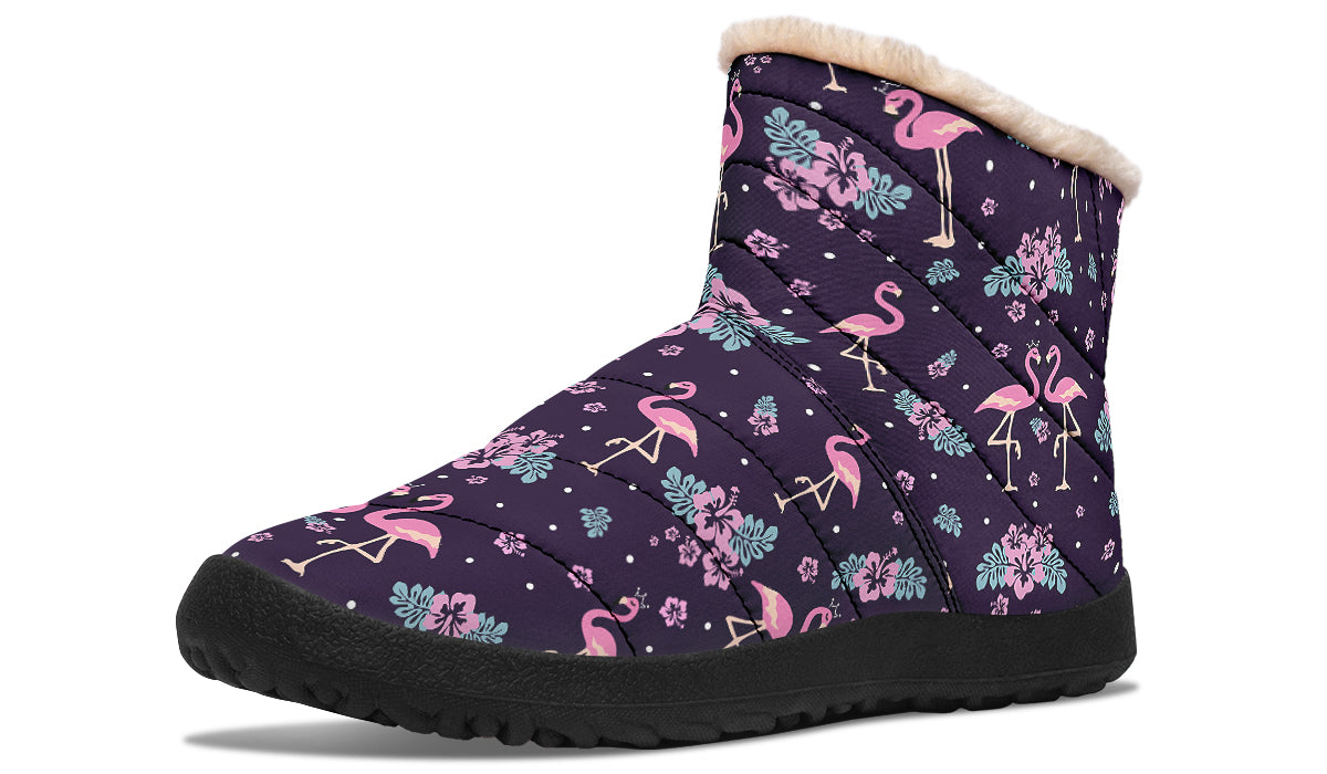 Flamingos Faux Fur Ankle Boots