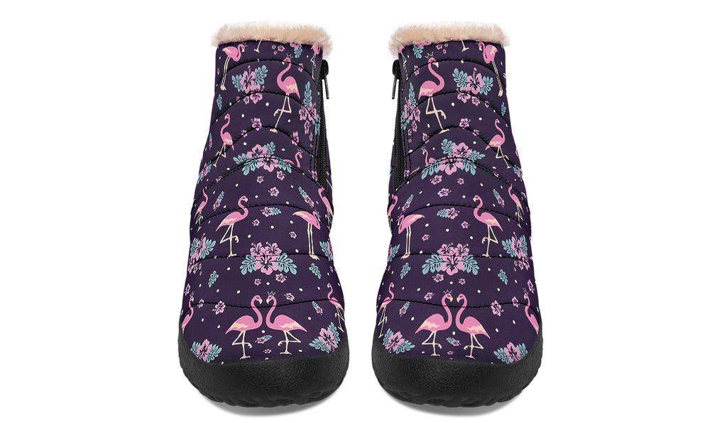 Flamingos Faux Fur Ankle Boots