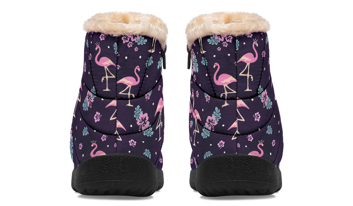 Flamingos Faux Fur Ankle Boots