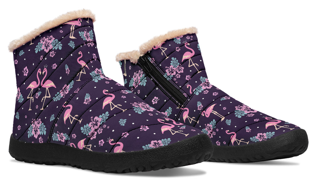 Flamingos Faux Fur Ankle Boots