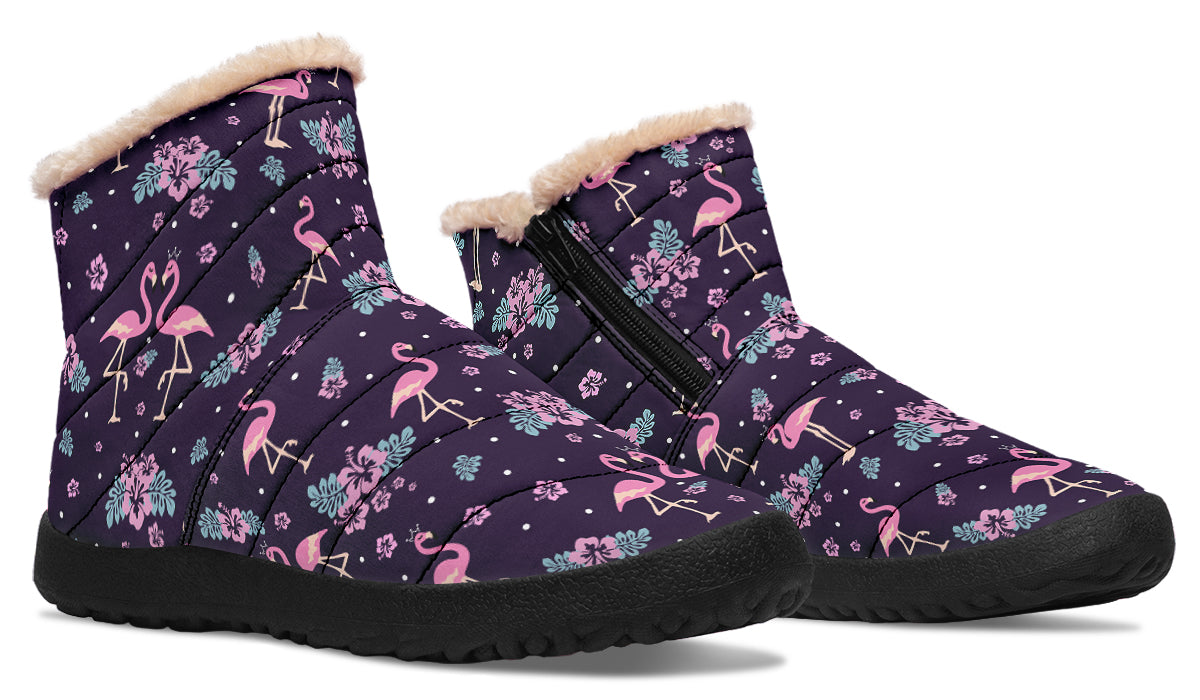 Flamingos Faux Fur Ankle Boots