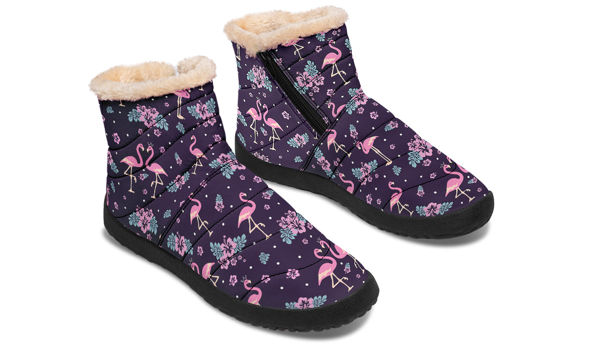 Flamingos Faux Fur Ankle Boots