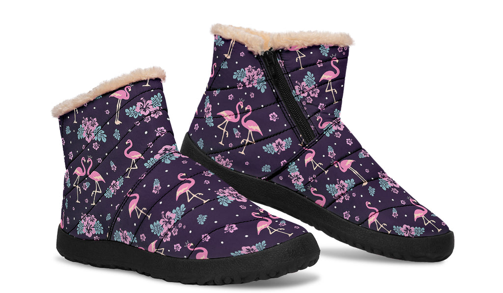 Flamingos Faux Fur Ankle Boots