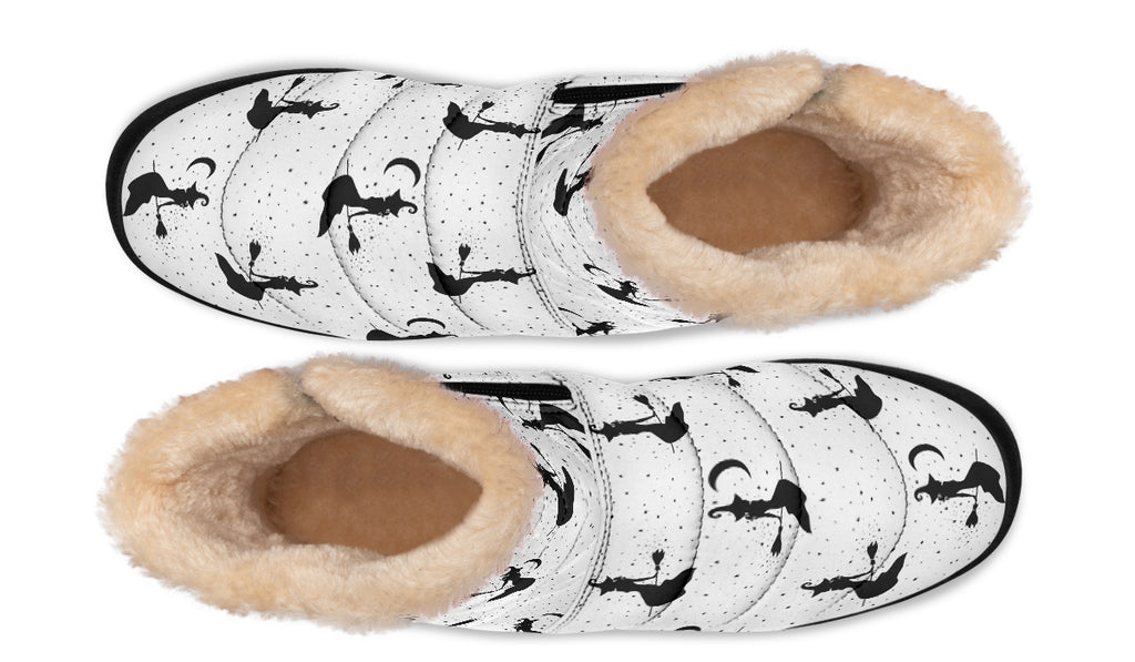 Flying Witches Faux Fur Ankle Boots