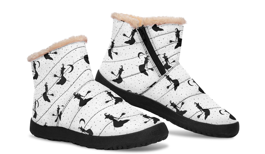 Flying Witches Faux Fur Ankle Boots