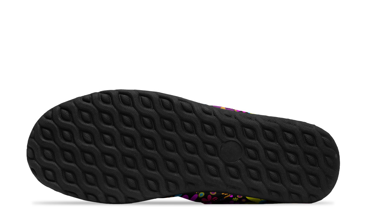 Funky Retro Flowers Fur Ankle Boots