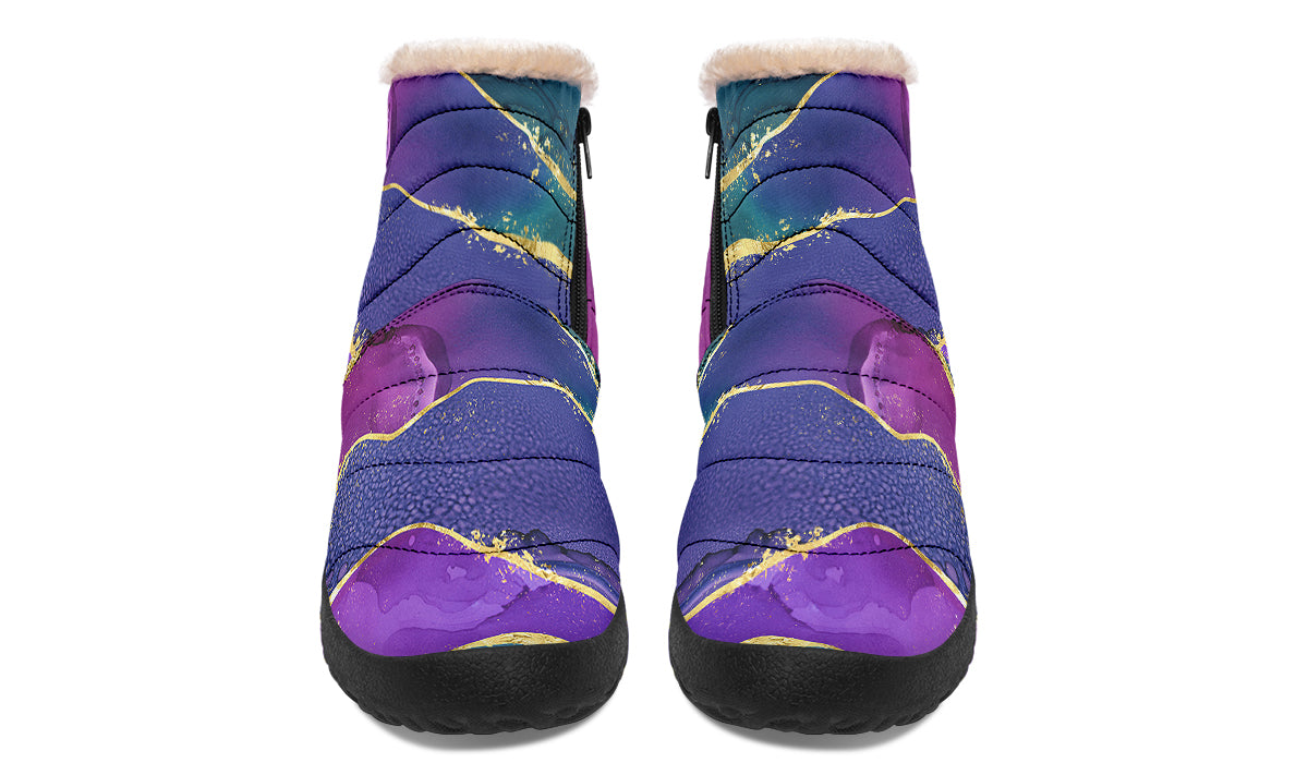 Geode Faux Fur Ankle Boots