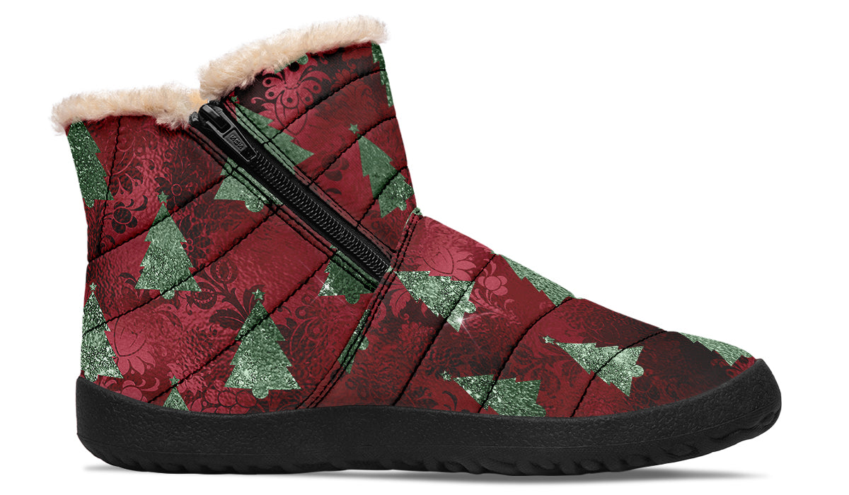 Glam Christmas Faux Fur Ankle Boots