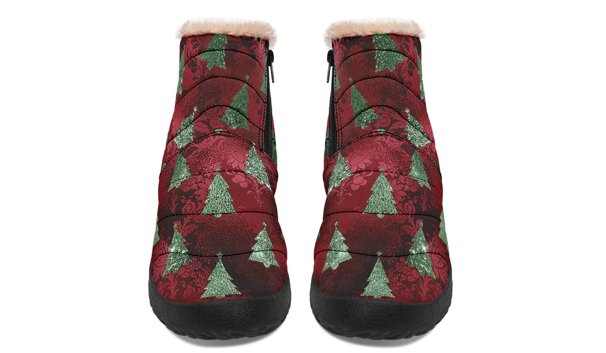 Glam Christmas Faux Fur Ankle Boots