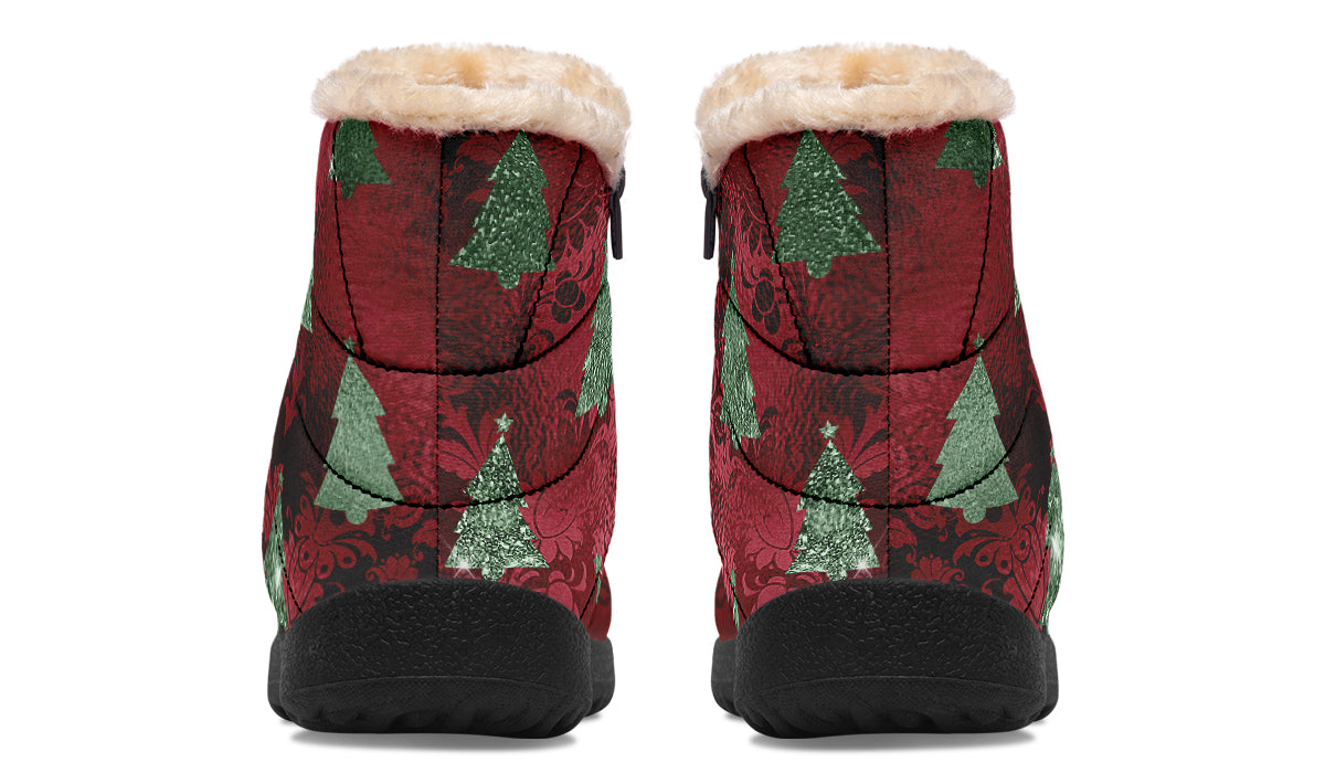 Glam Christmas Faux Fur Ankle Boots