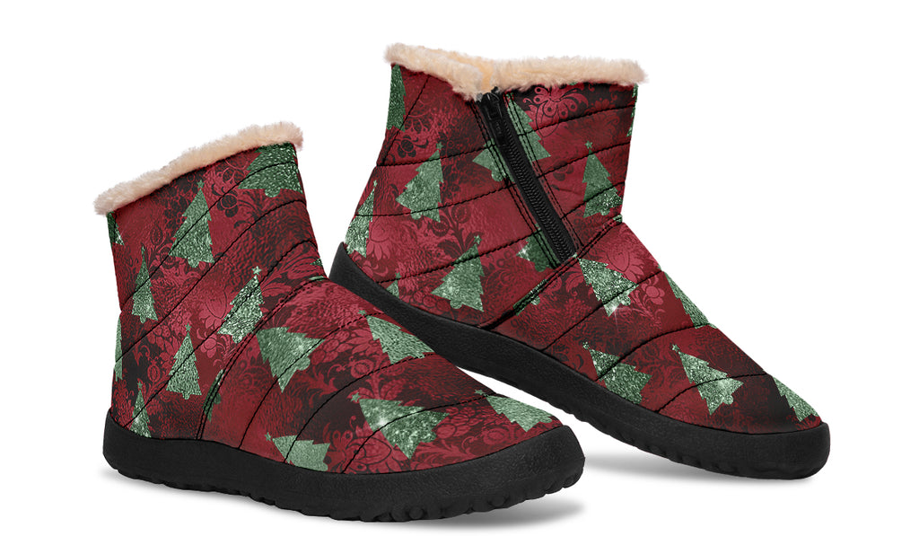 Glam Christmas Faux Fur Ankle Boots