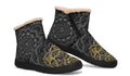 Golden Mandala Faux Fur Ankle Boots