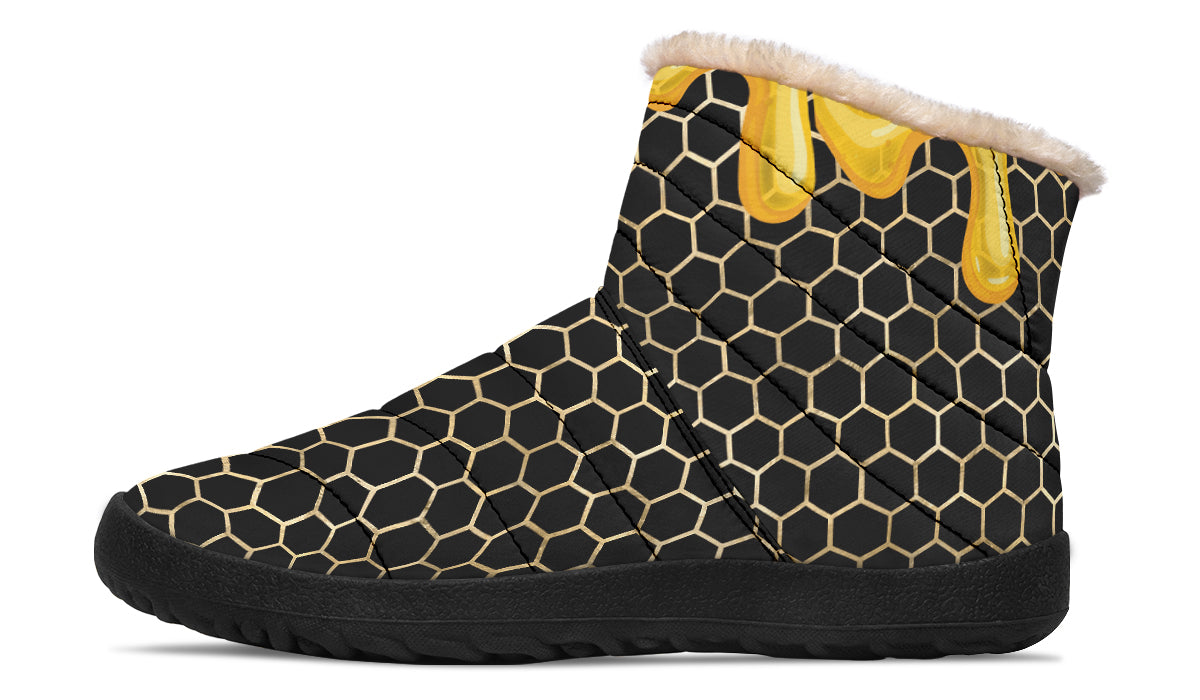 Honeycomb Faux Fur Ankle Boots