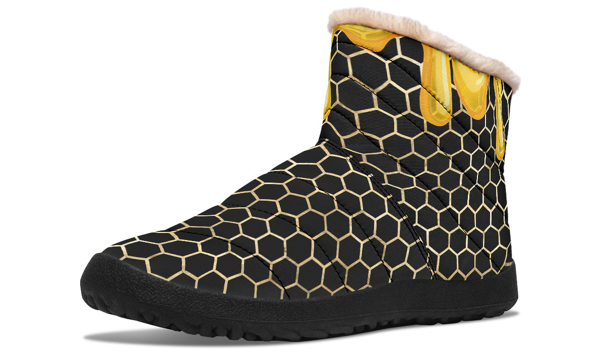 Honeycomb Faux Fur Ankle Boots