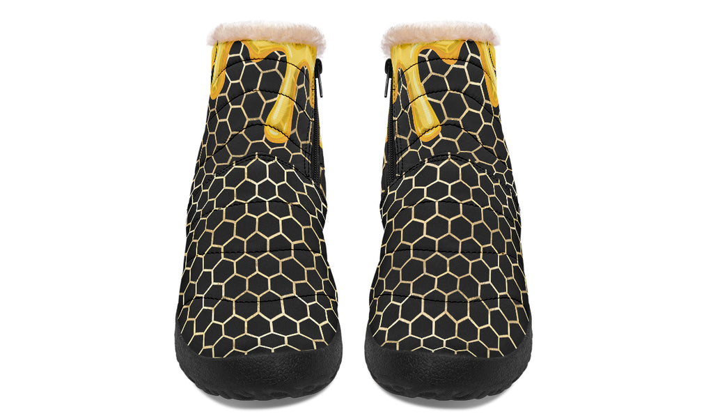 Honeycomb Faux Fur Ankle Boots