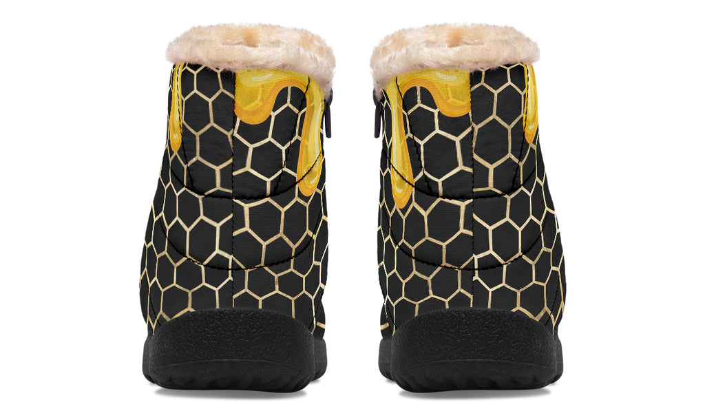 Honeycomb Faux Fur Ankle Boots