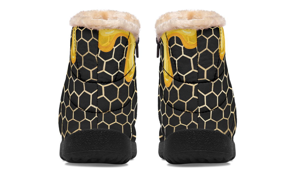 Honeycomb Faux Fur Ankle Boots