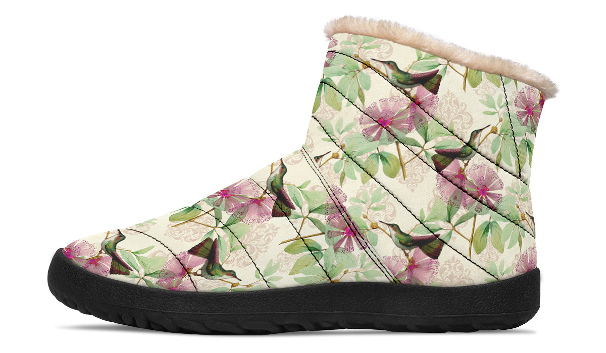 Hummingbirds Faux Fur Ankle Boots