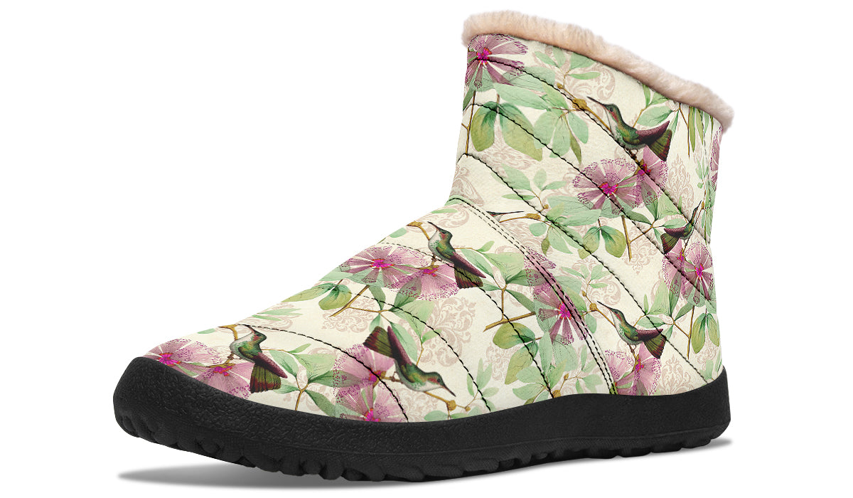Hummingbirds Faux Fur Ankle Boots