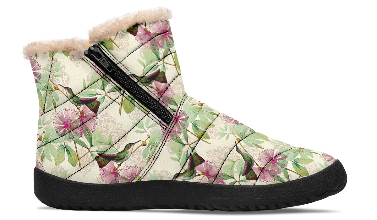 Hummingbirds Faux Fur Ankle Boots