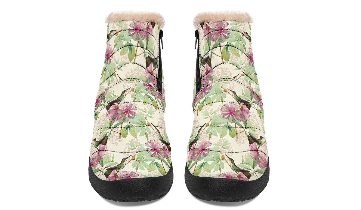 Hummingbirds Faux Fur Ankle Boots