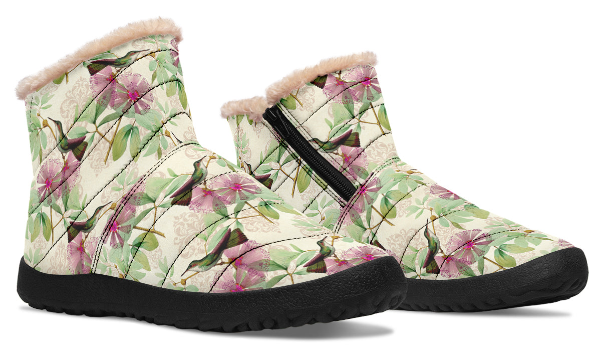 Hummingbirds Faux Fur Ankle Boots