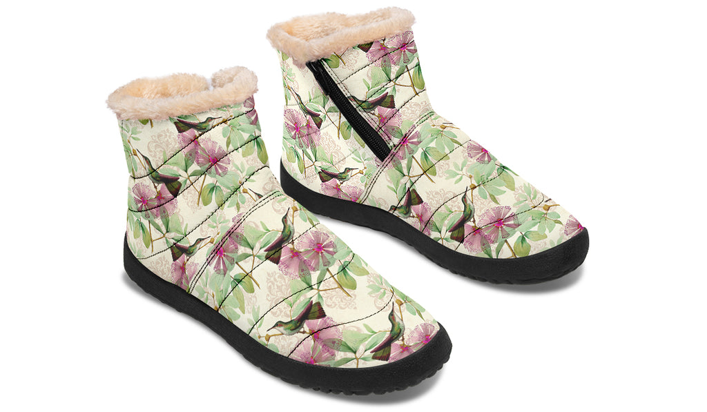 Hummingbirds Faux Fur Ankle Boots